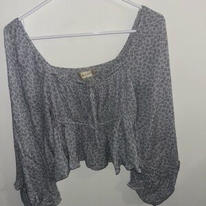 Floral Gray Women's Top